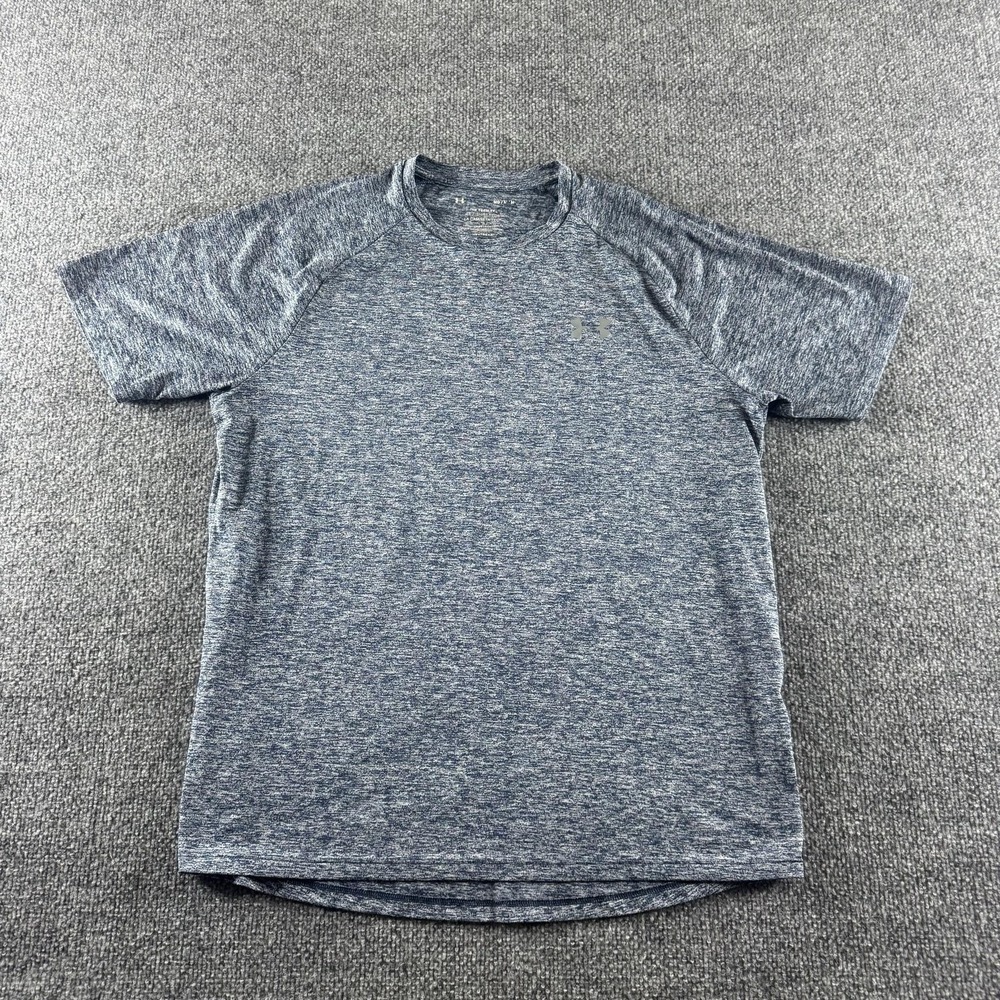 Under Armour HeatGear Shirt Mens M Blue Tech Tee Short Sleeve Athletic Training